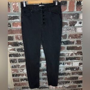 Women's Black High-Waisted Stretchy Skinny Jeans, Size 29